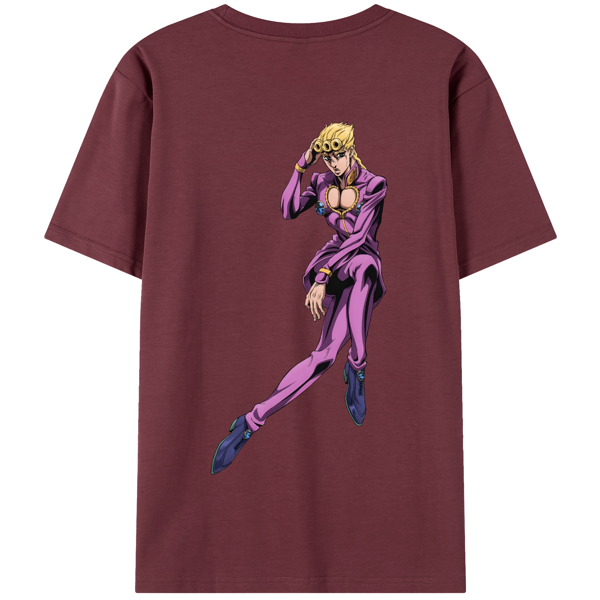 （画像用） ジョジョの奇妙な冒険 ジョルノ?ジョバァーナ JoJo's Bizarre Adventure Giorno Giovanna 綿100％半袖Tシャツ（背面プリント）